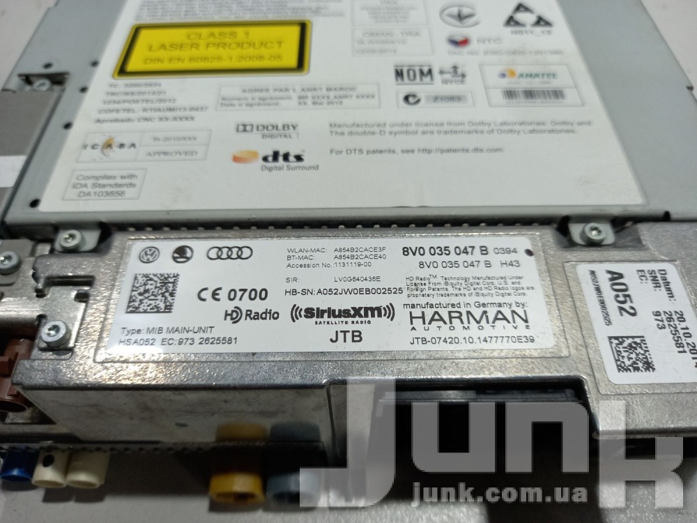 Блок управления MMI для Audi A3 8V oe 8V0035047B разборка бу