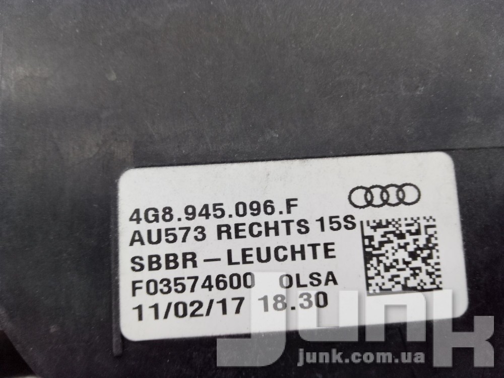 Фонарь задний правый в крыле для Audi A7 4G8 oe 4G8945096F запчасти бу Фонарь задний правый в крыле для Audi A7 4G8 oe 4G8945096F разборка бу