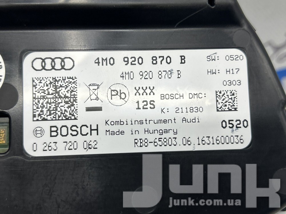 Панель приборов для Audi Q7 4M oe 4M0920870B разборка бу