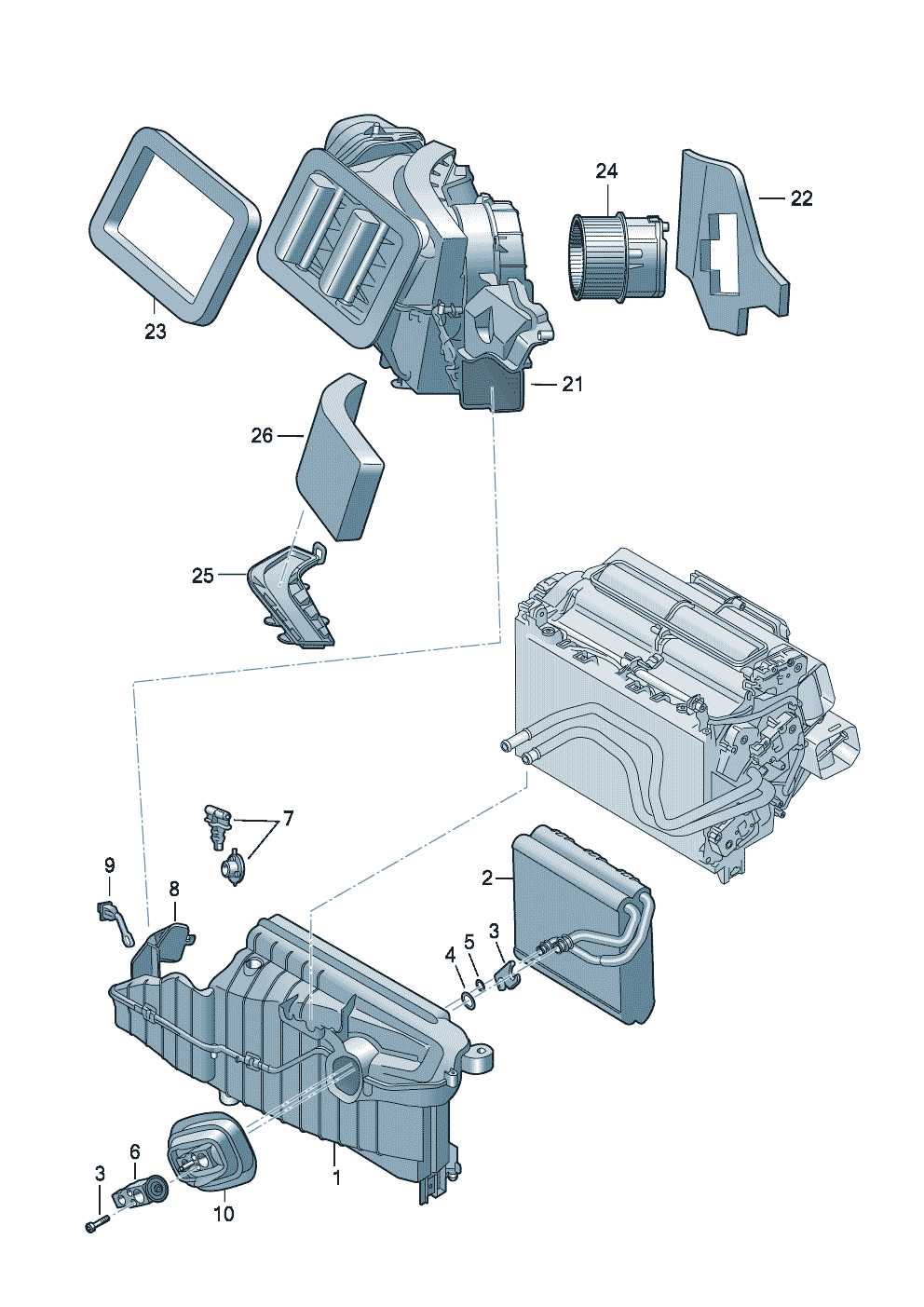 <b>Название согласно каталогу:</b> Корпус испарителя с  испарителем