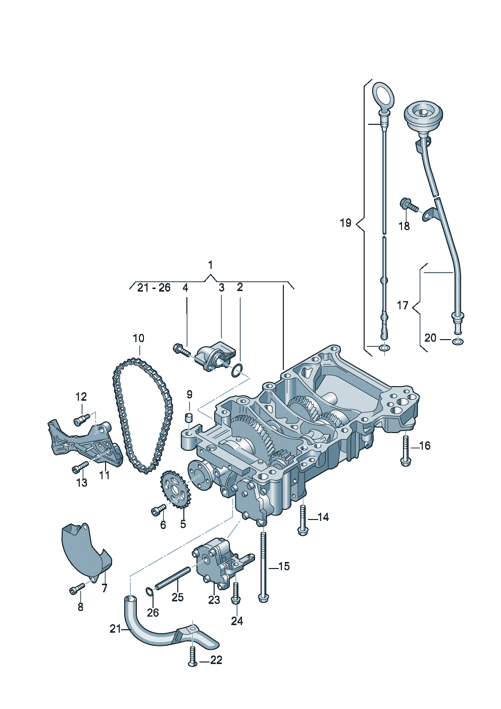 <b>Название согласно каталогу:</b> Модуль балансирных валов с  масляным насосом