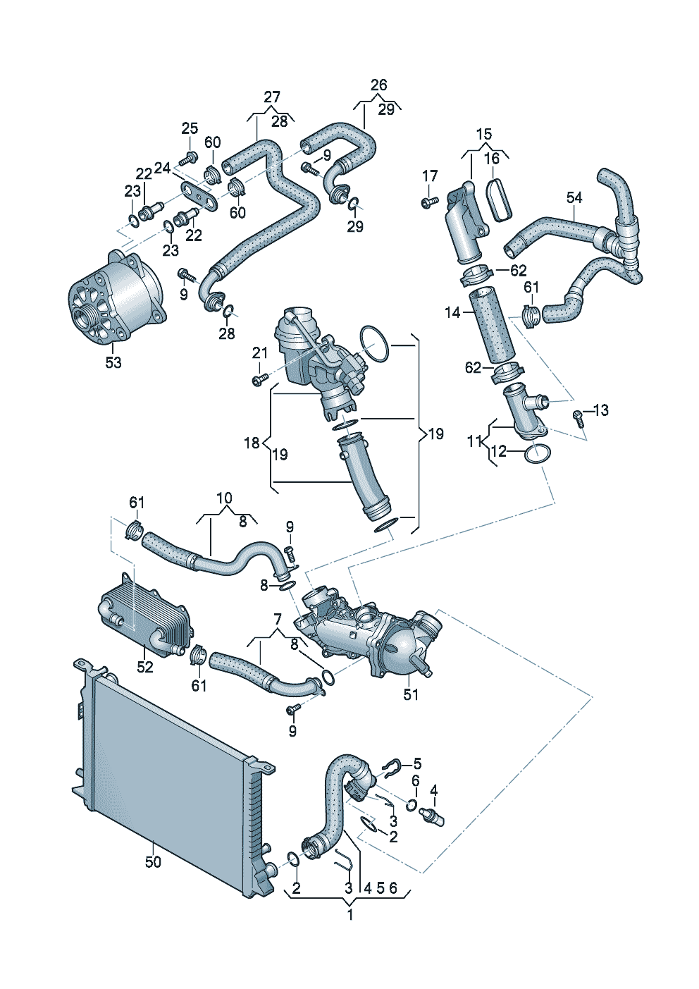 <b>Название согласно каталогу:</b> Трубка ОЖ  с шлангом ОЖ