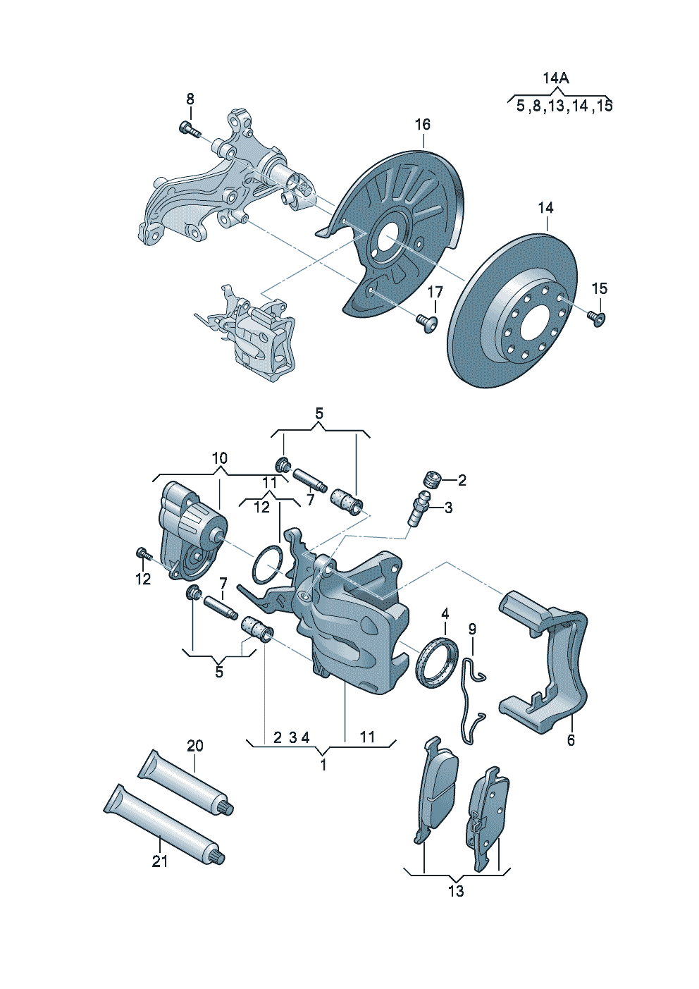 <b>Название согласно каталогу:</b> Исполнит. электродвиг. корпуса  торм. суппорта с монтаж. дет.