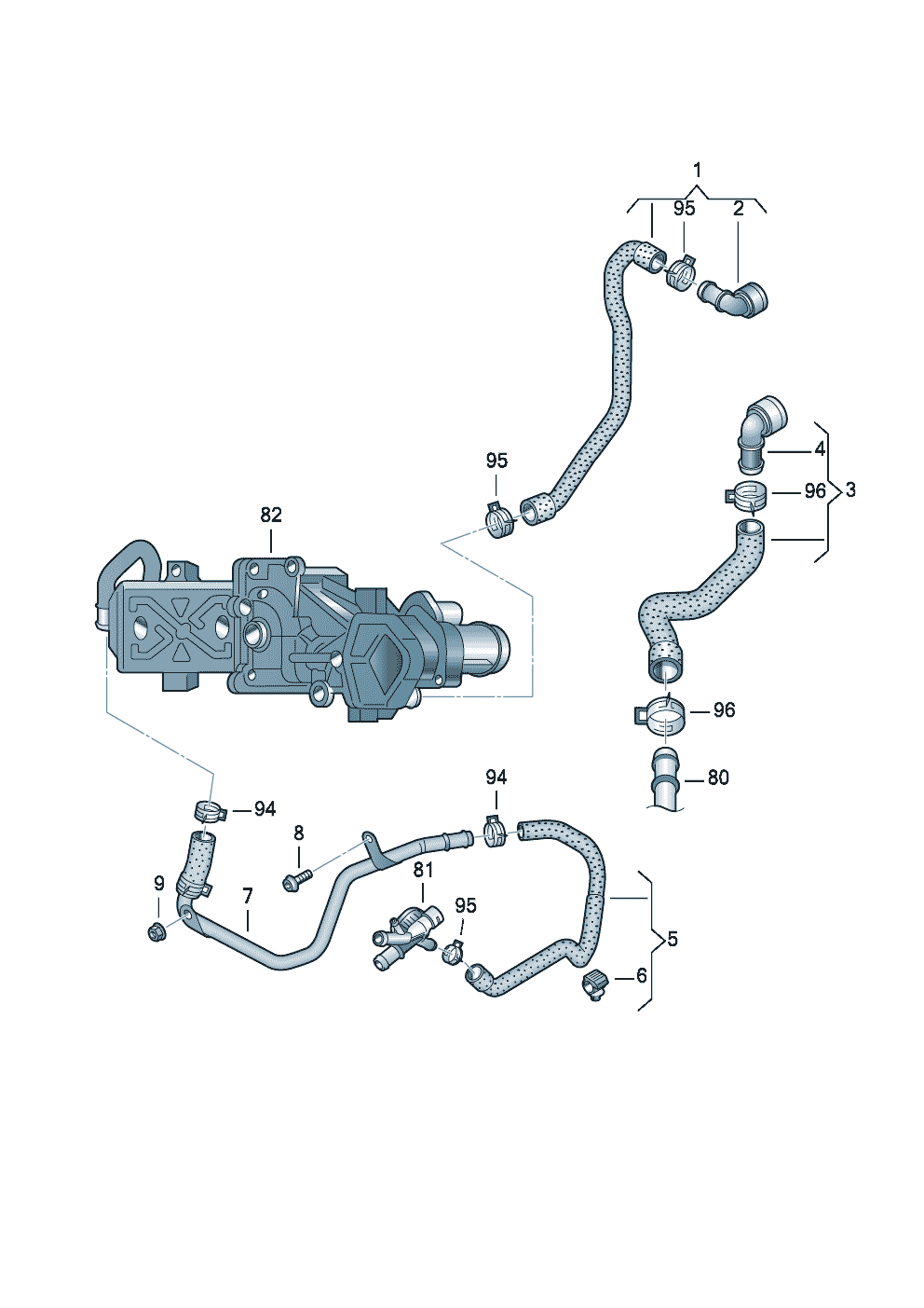 <b>Название согласно каталогу:</b> Трубка ОЖ  с шлангом ОЖ