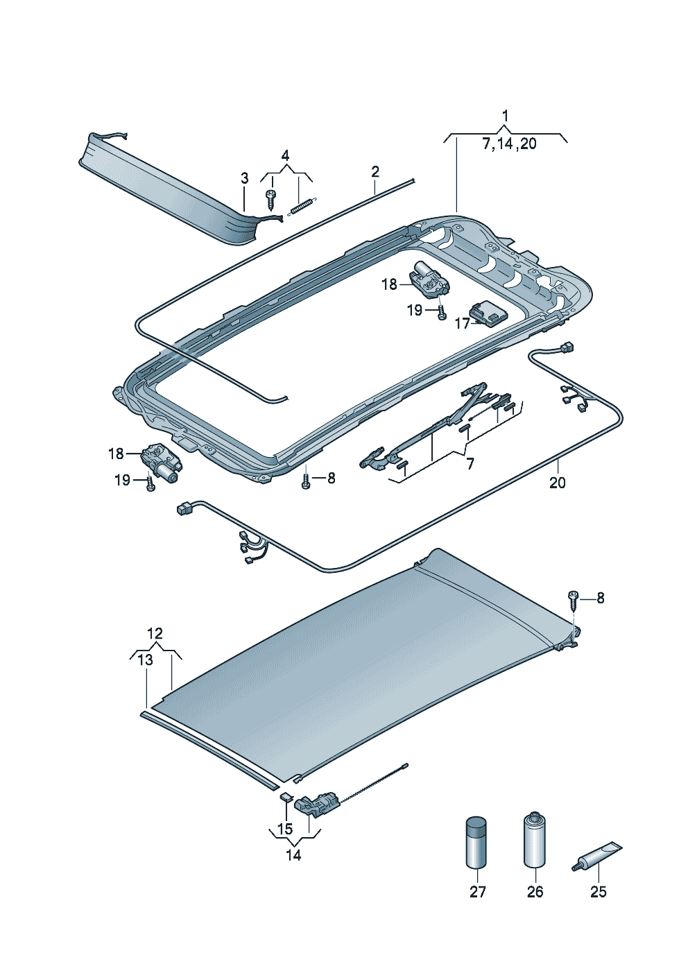 <b>Название согласно каталогу:</b> Рама с приводом  подъёмно-сдвижного люка